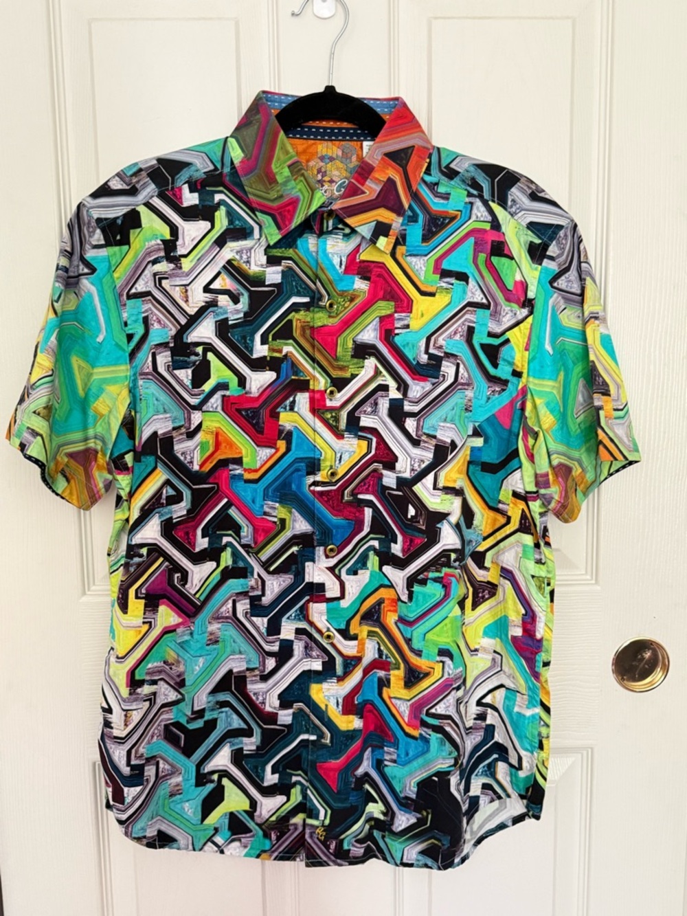 Robert Graham Multicolor Magnetic Field Short-Sleeve Button-Down Shirt